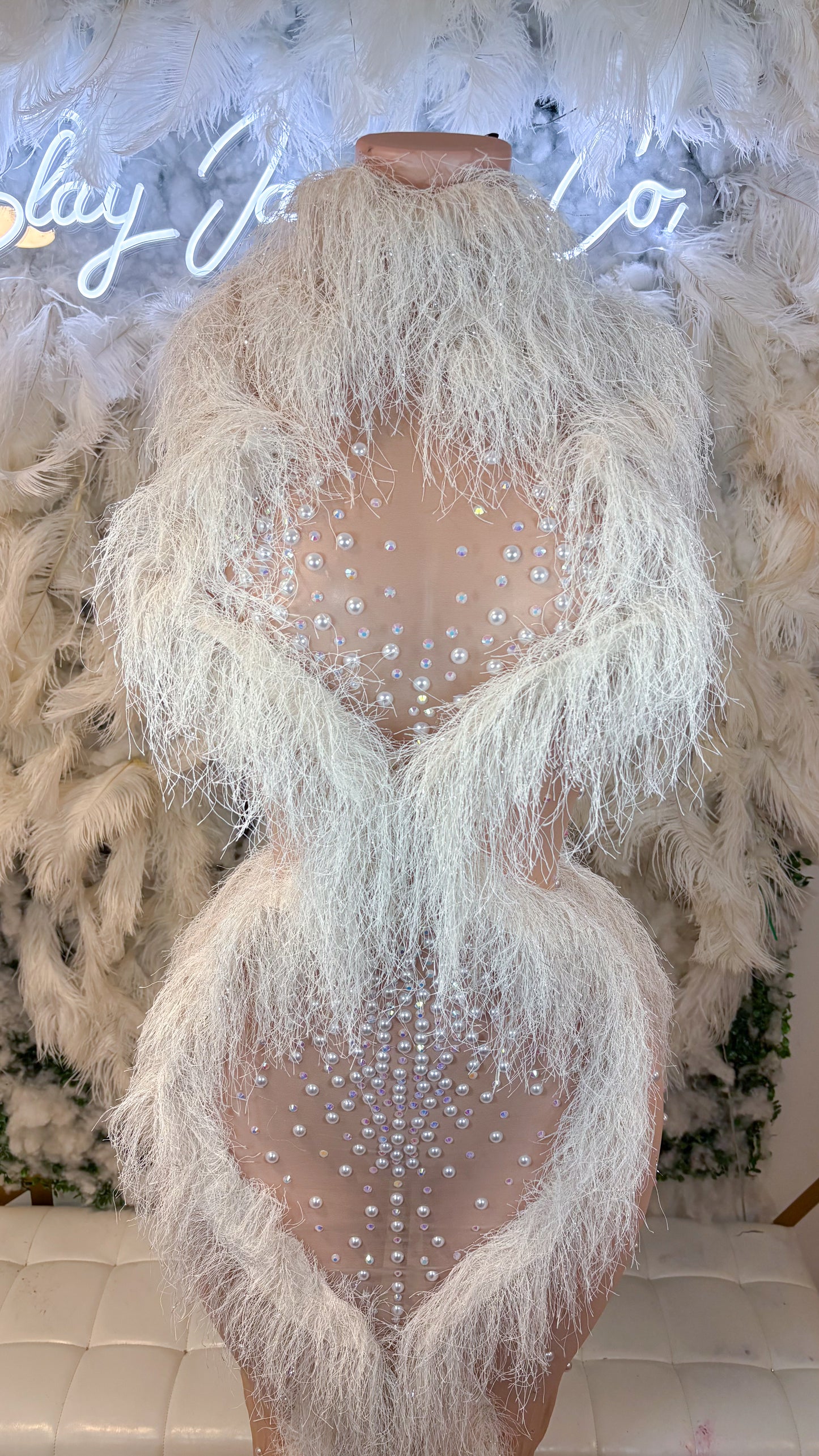 READY TO SHIP Life As A Baddie Fringe Rhinestone Maxi Dress