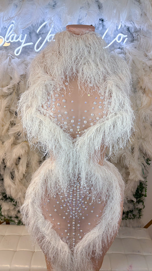 READY TO SHIP Life As A Baddie Fringe Rhinestone Maxi Dress