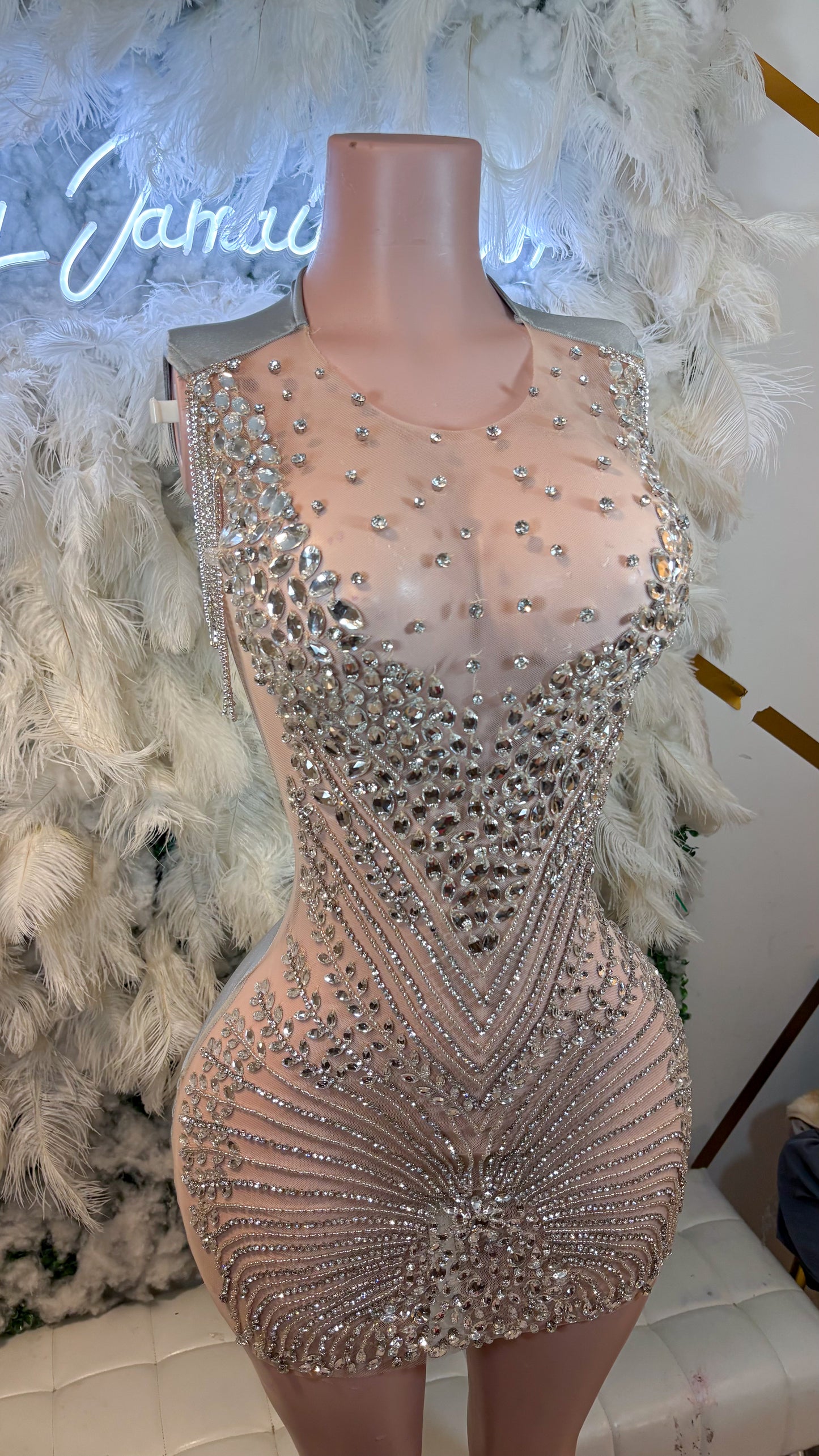 READY TO SHIP Always On Top Luxe Rhinestone Mini Dress