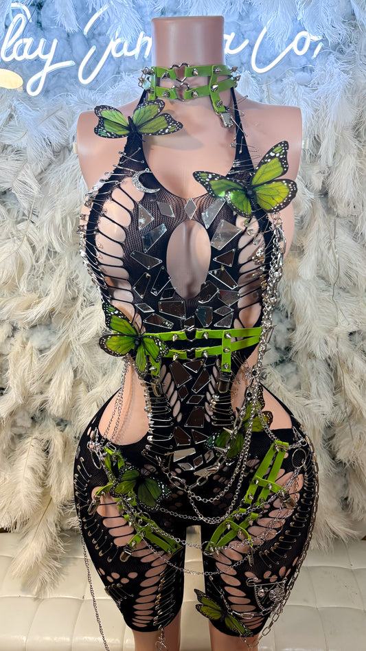READY TO SHIP Rockstar Desires Embellished Romper