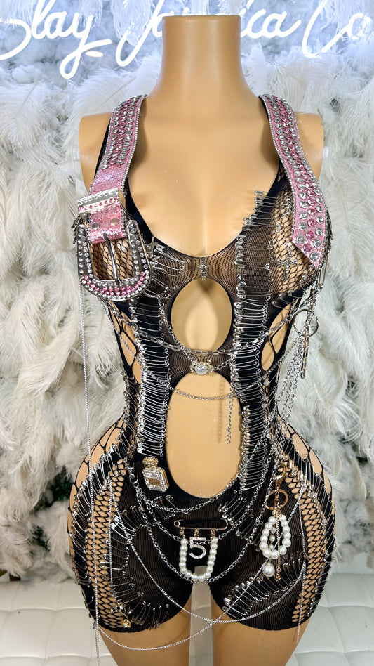 Punk Barbie Embellished Romper
