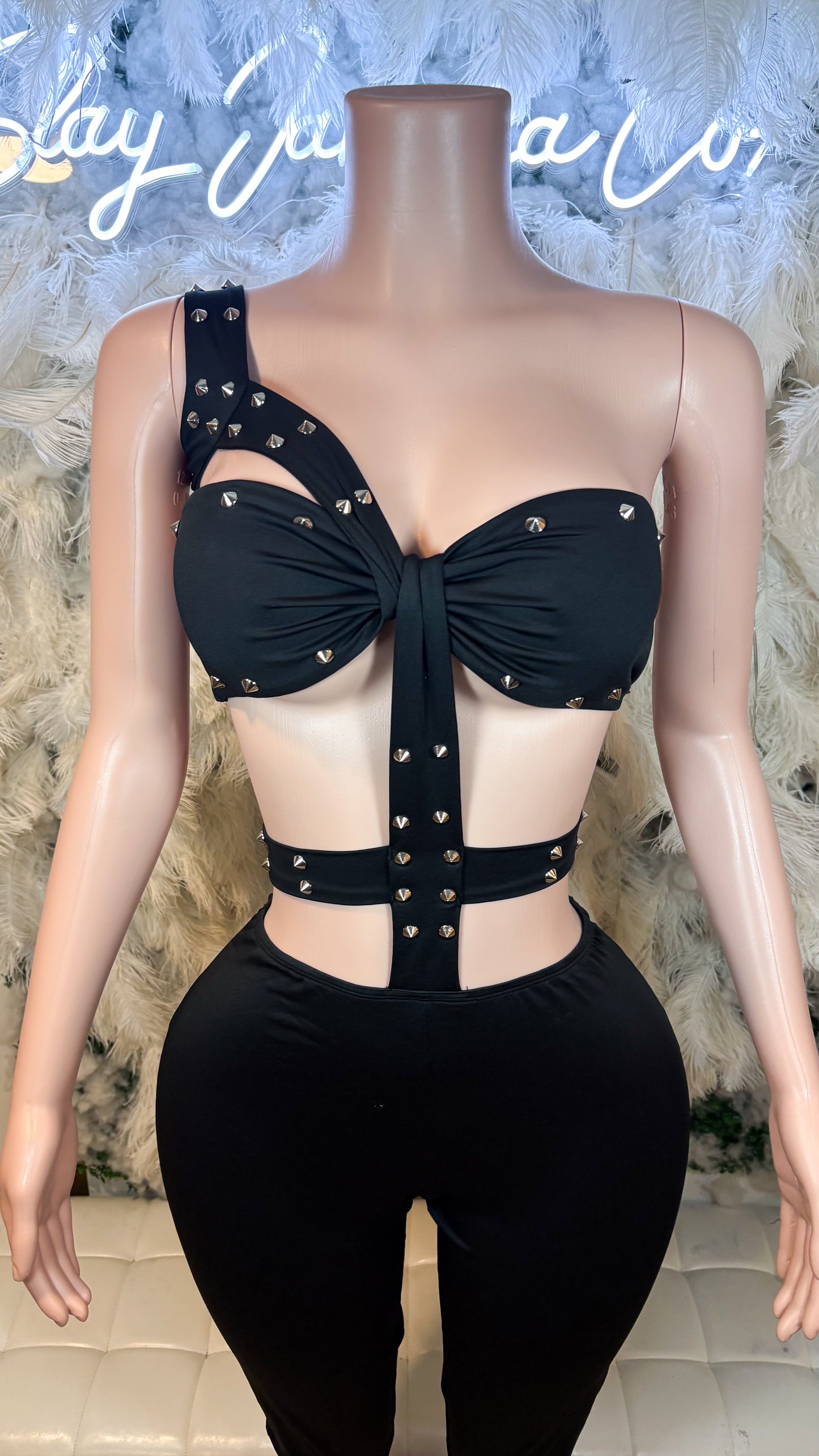 READY TO SHIP Like A Rockstar Romper Set - Black