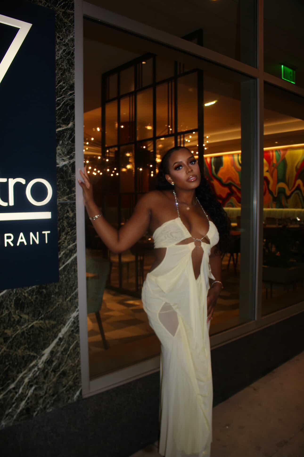 Miss Provocateur Ruched Mesh Maxi Dress - Butter Yellow