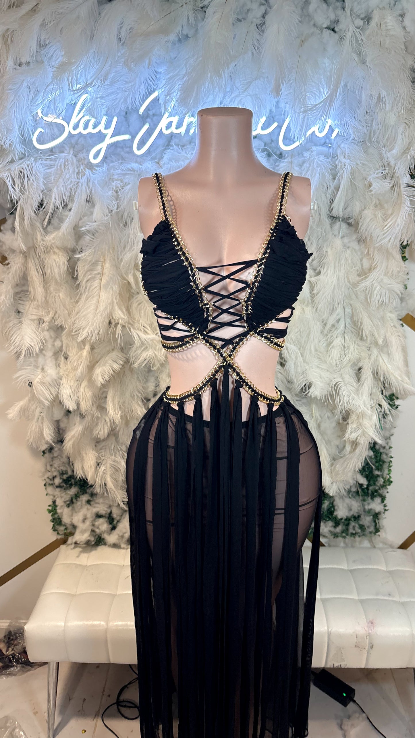 READY TO SHIP Doing It With Ease Mesh Maxi Dress Set