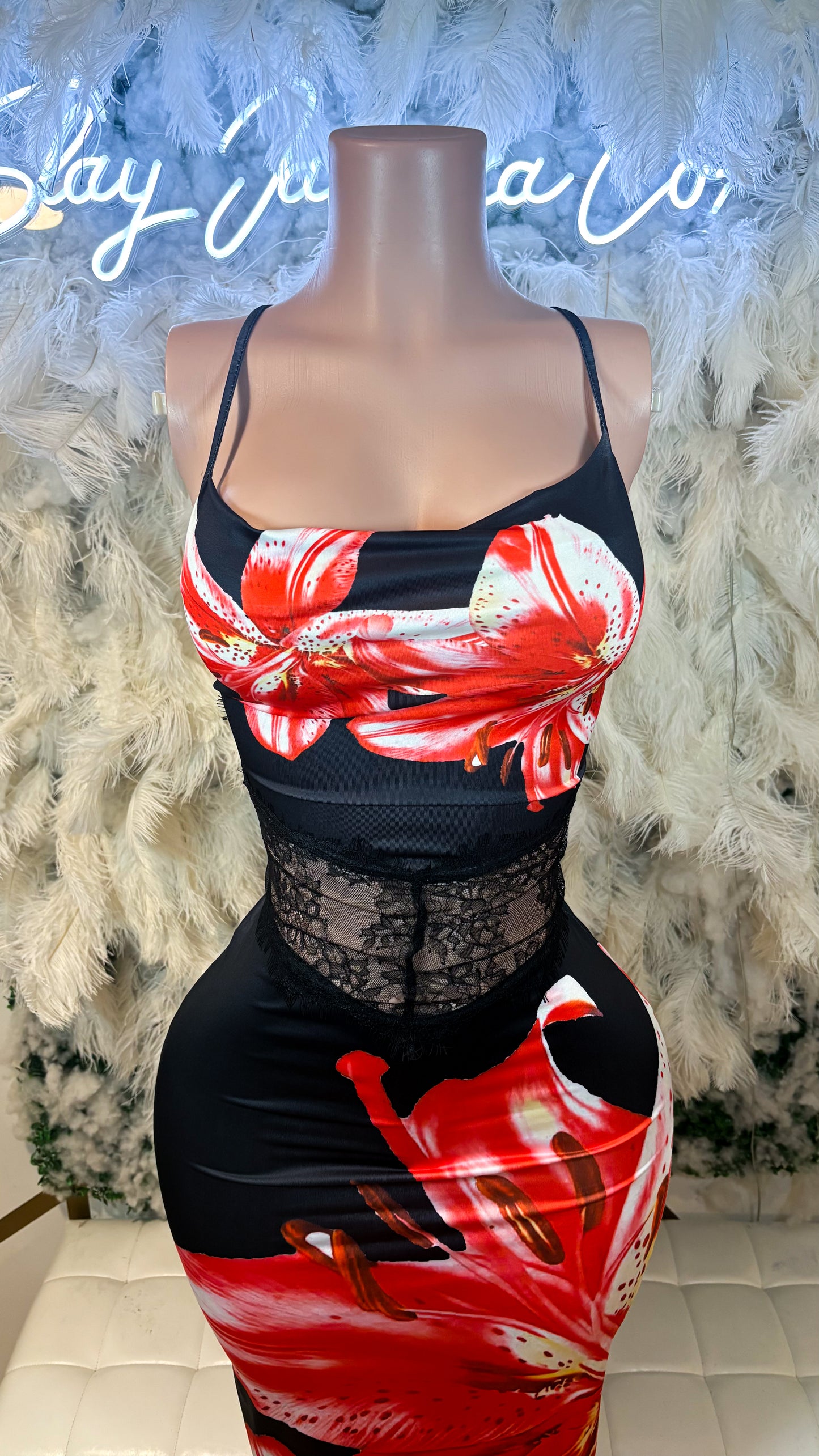 READY TO SHIP Mamacita Mi Amor Floral Mesh Maxi