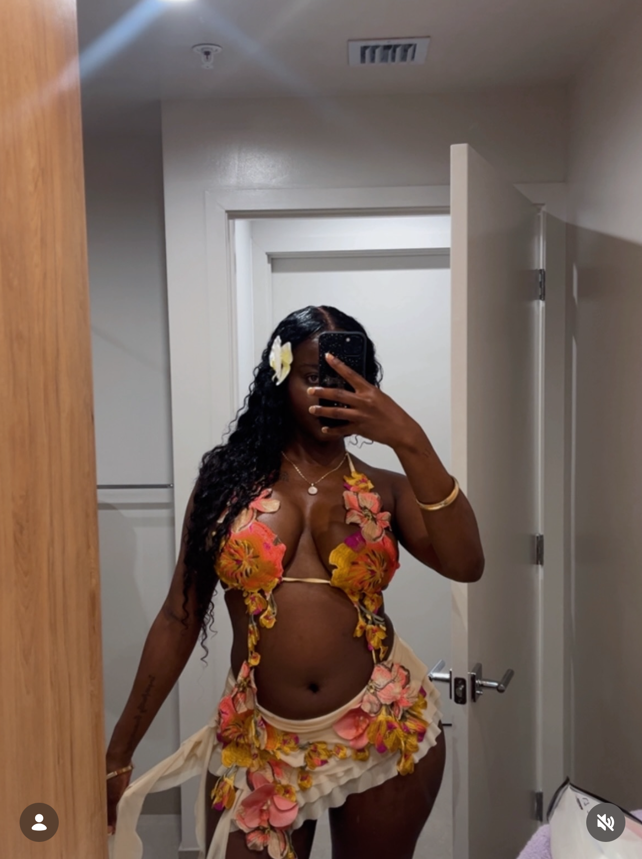 Hawaiian Mojito Sunrise Floral Skirt Set - Yellow Combo