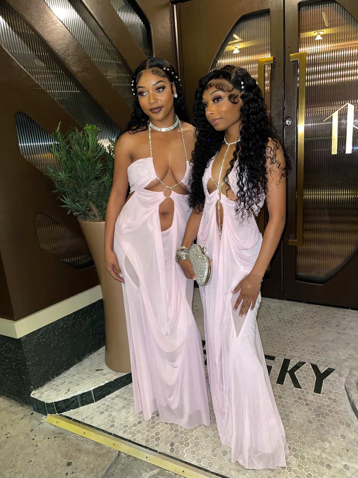 Miss Provocateur Ruched Mesh Maxi Dress - Petal Pink