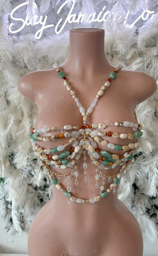 A walk on the Beach Beaded Crop Top