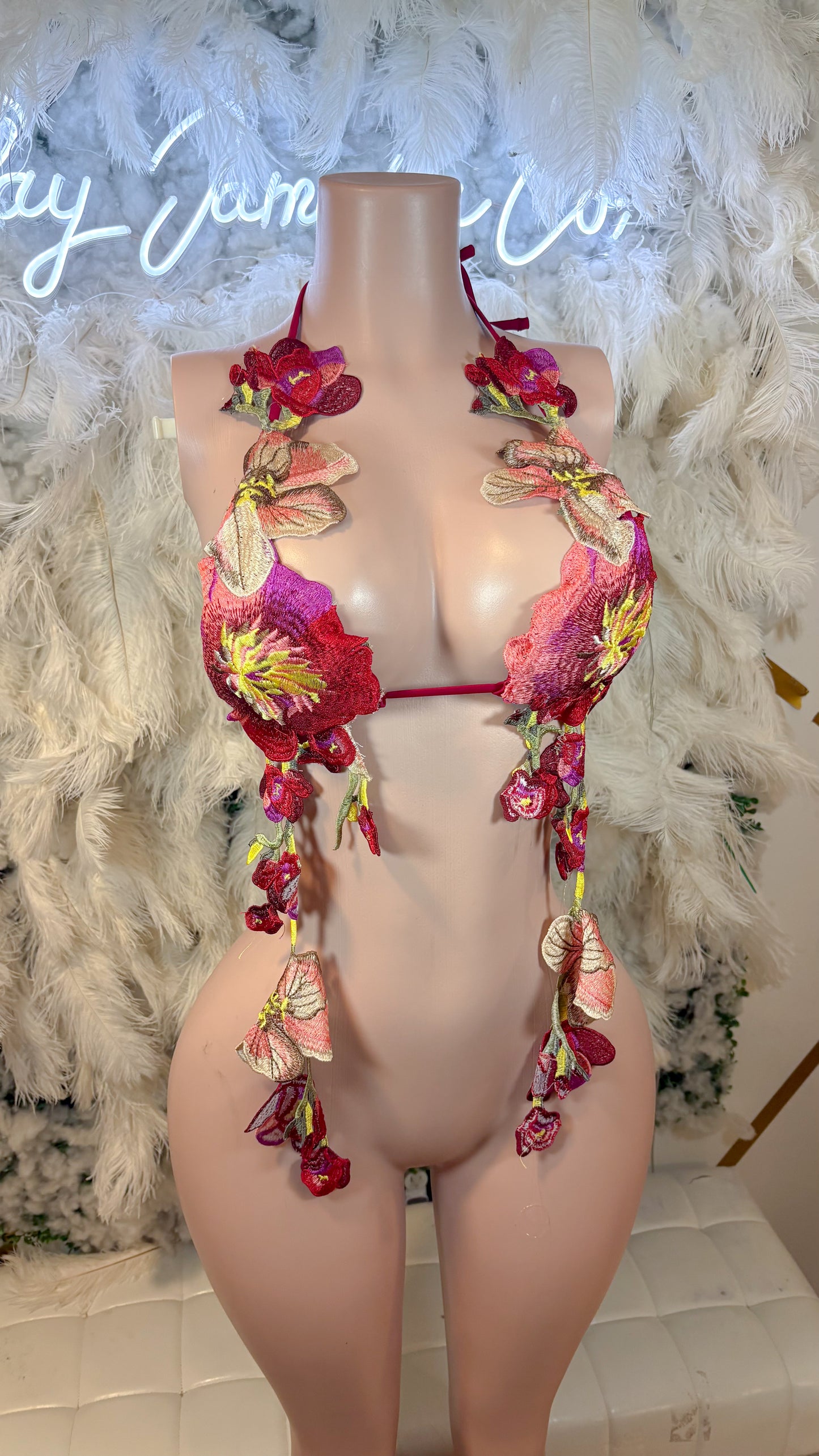 Hawaiian Mojito Sunrise Floral Top - burgundy  Combo