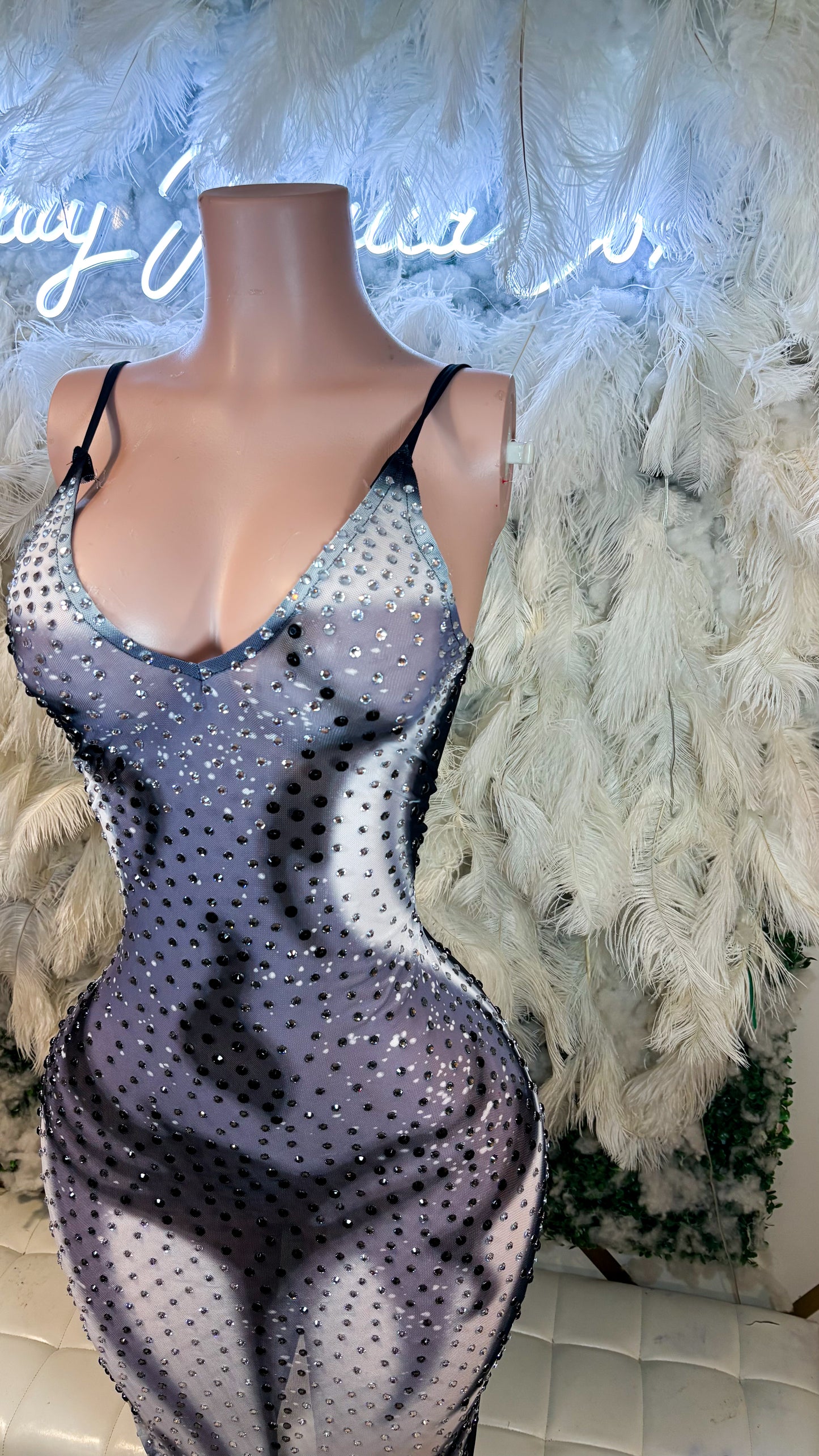 Body Heat Rhinestone Maxi Dress