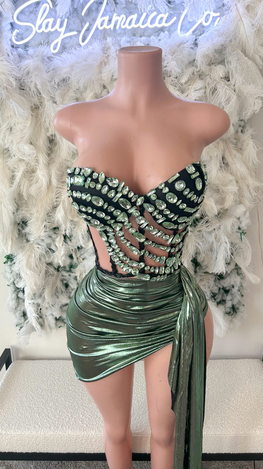 ONLY Sheer Attraction Rhinestone Mini Dress Skirt Set