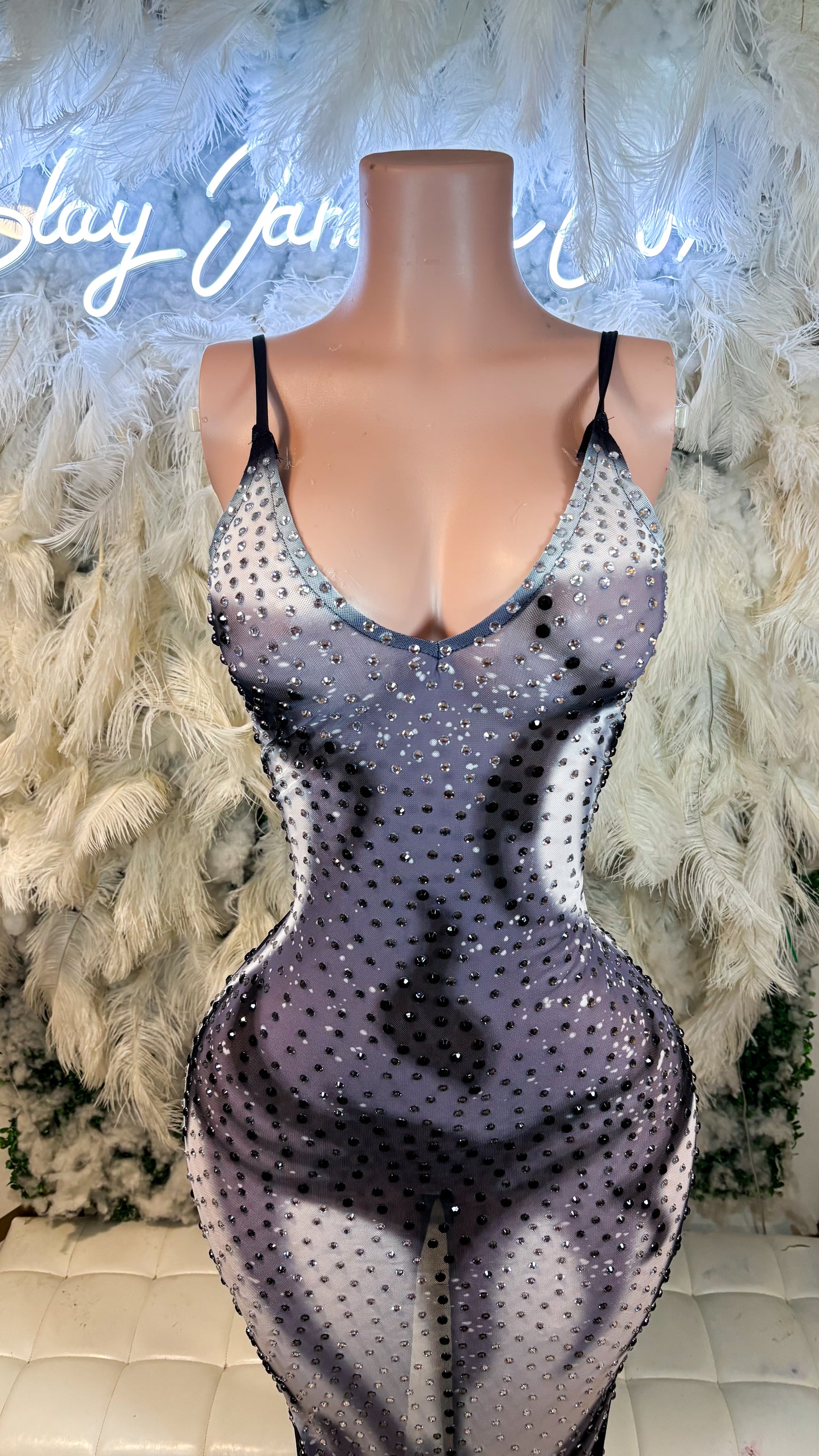 Body Heat Rhinestone Maxi Dress