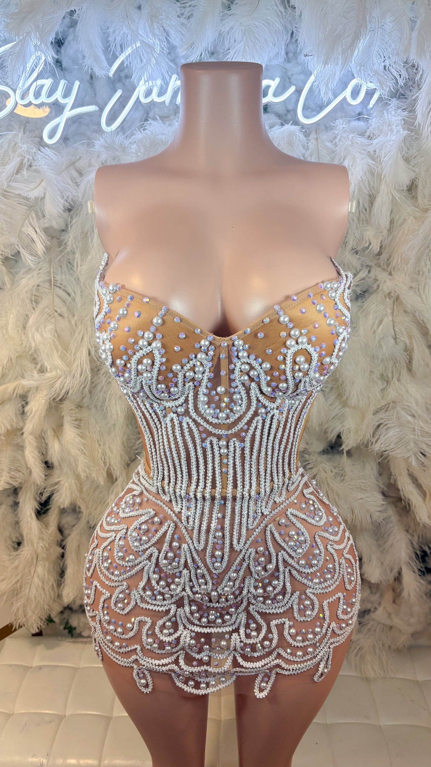 READY TO SHIP Starry Night Rhinestone Mini Dress