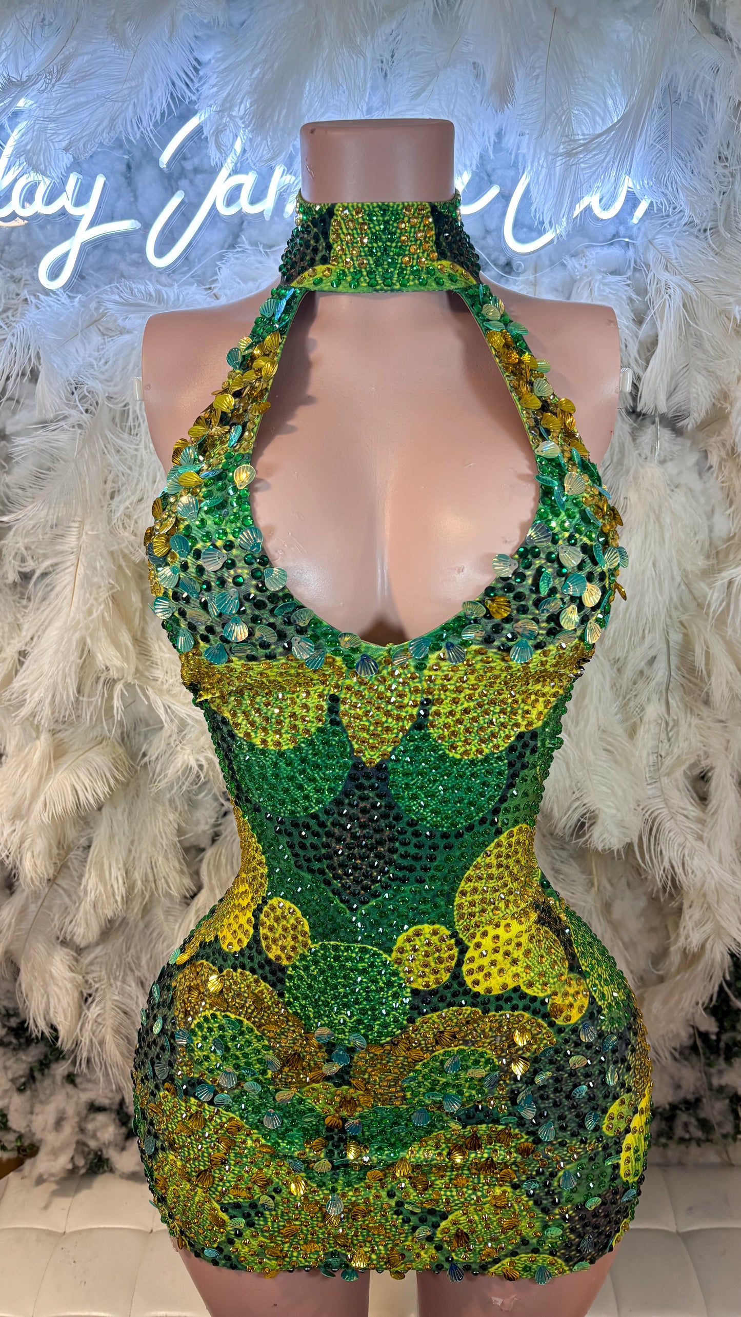 READY TO SHIP Envy Me Alwys Rhinestone Sequin Mini Dress