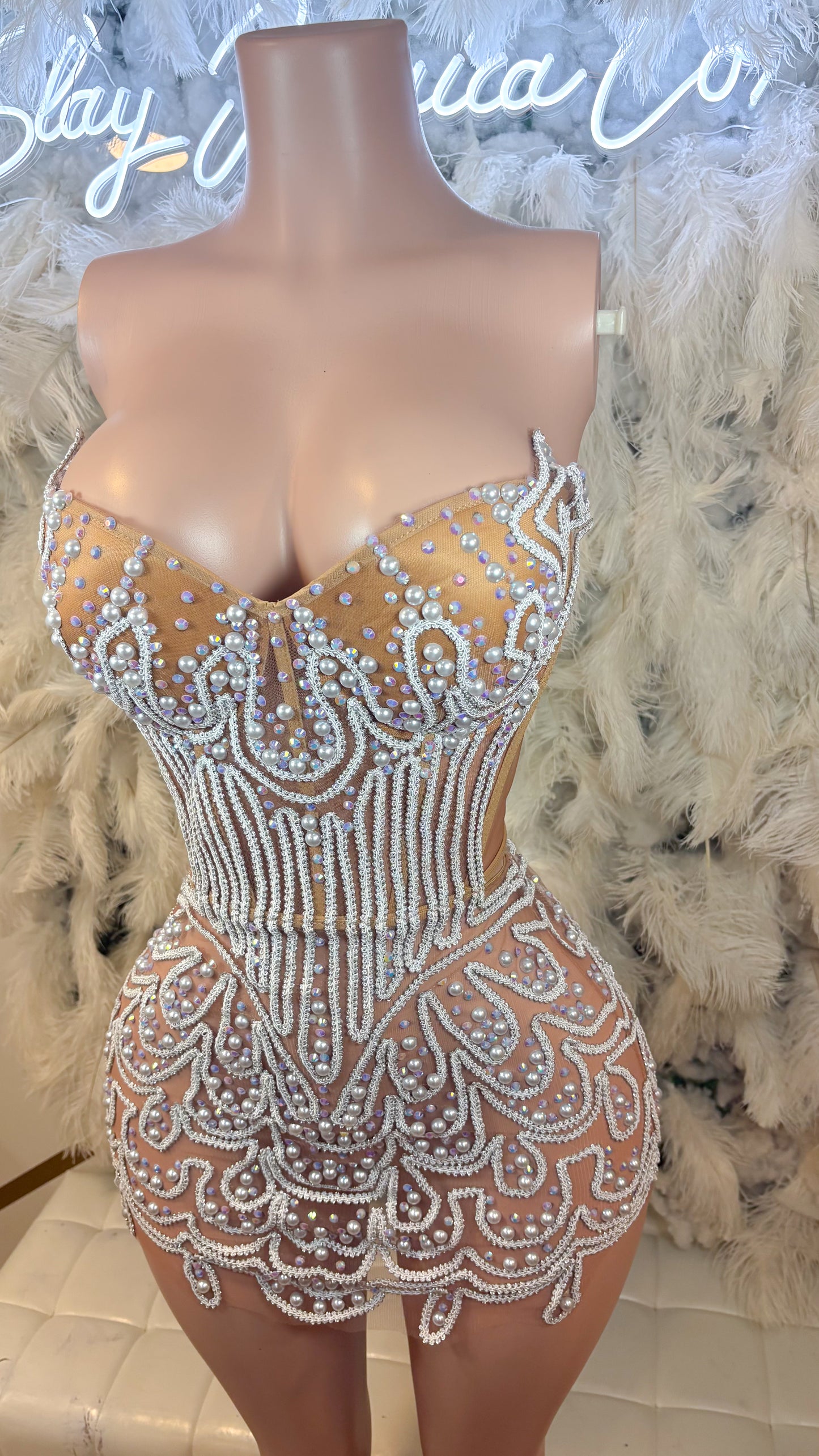 READY TO SHIP Starry Night Rhinestone Mini Dress