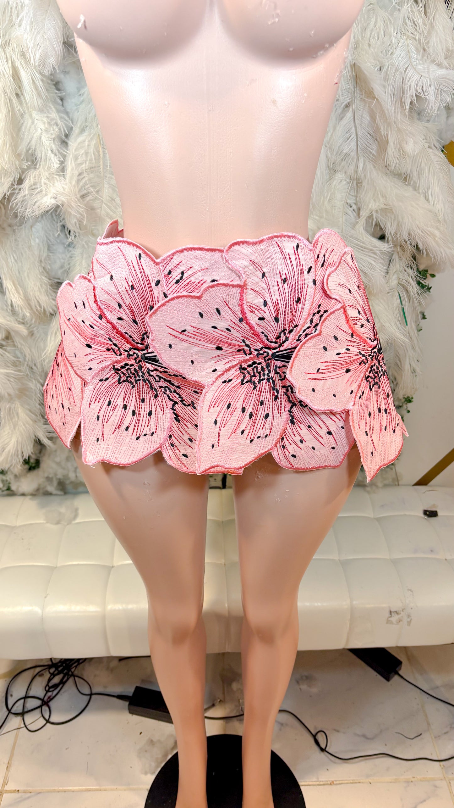 Aura Et Floral Mini Skirt - Pink