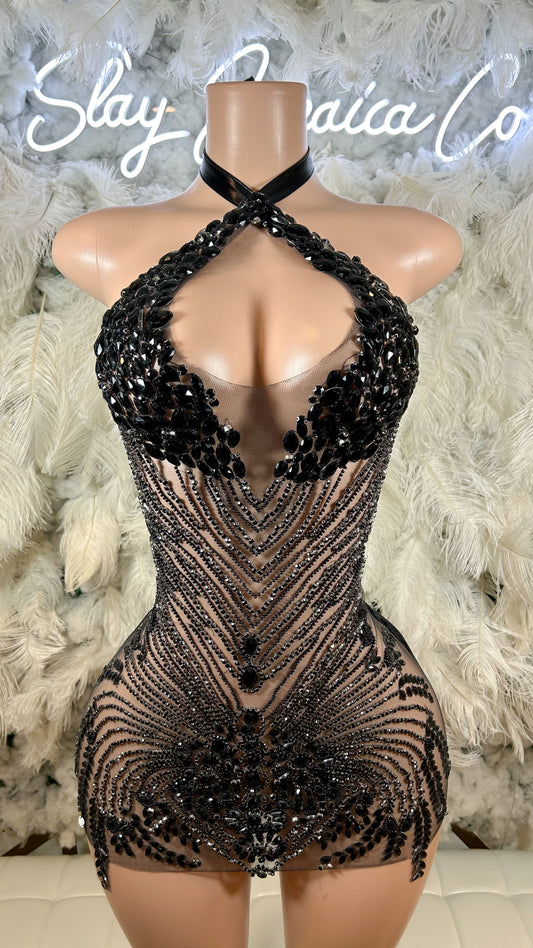 PREORDER ONLY Dark Desires Luxe Rhinestone Mini Dres