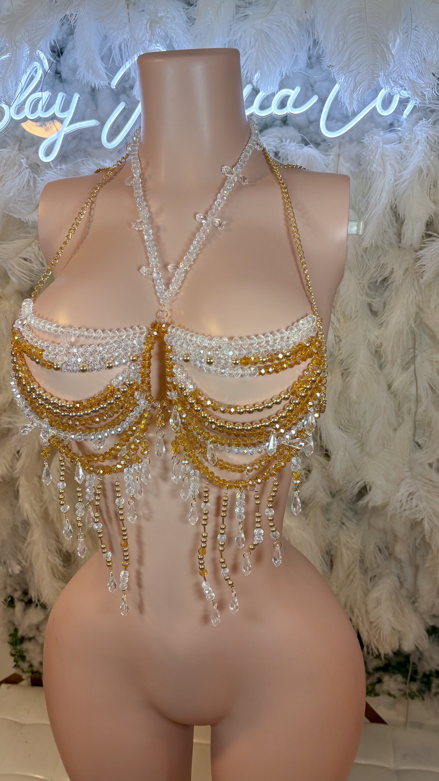 Arabian Sunrise Acrylic Beaded Top