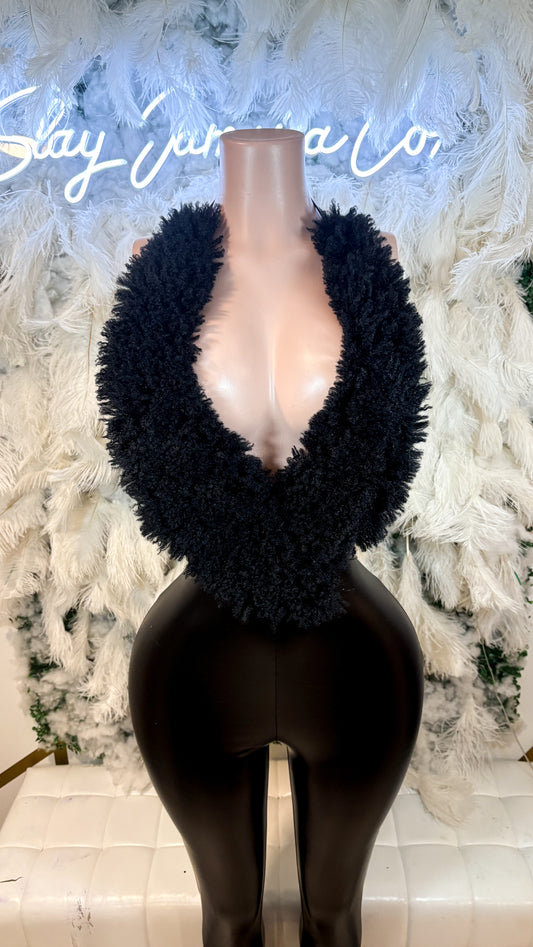 Always Styling Mongolian Fur Leather Jumpsuit