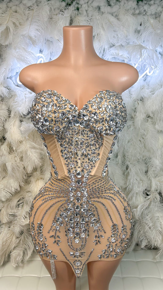 The Diamond League Luxe Diamanté Mini Dress