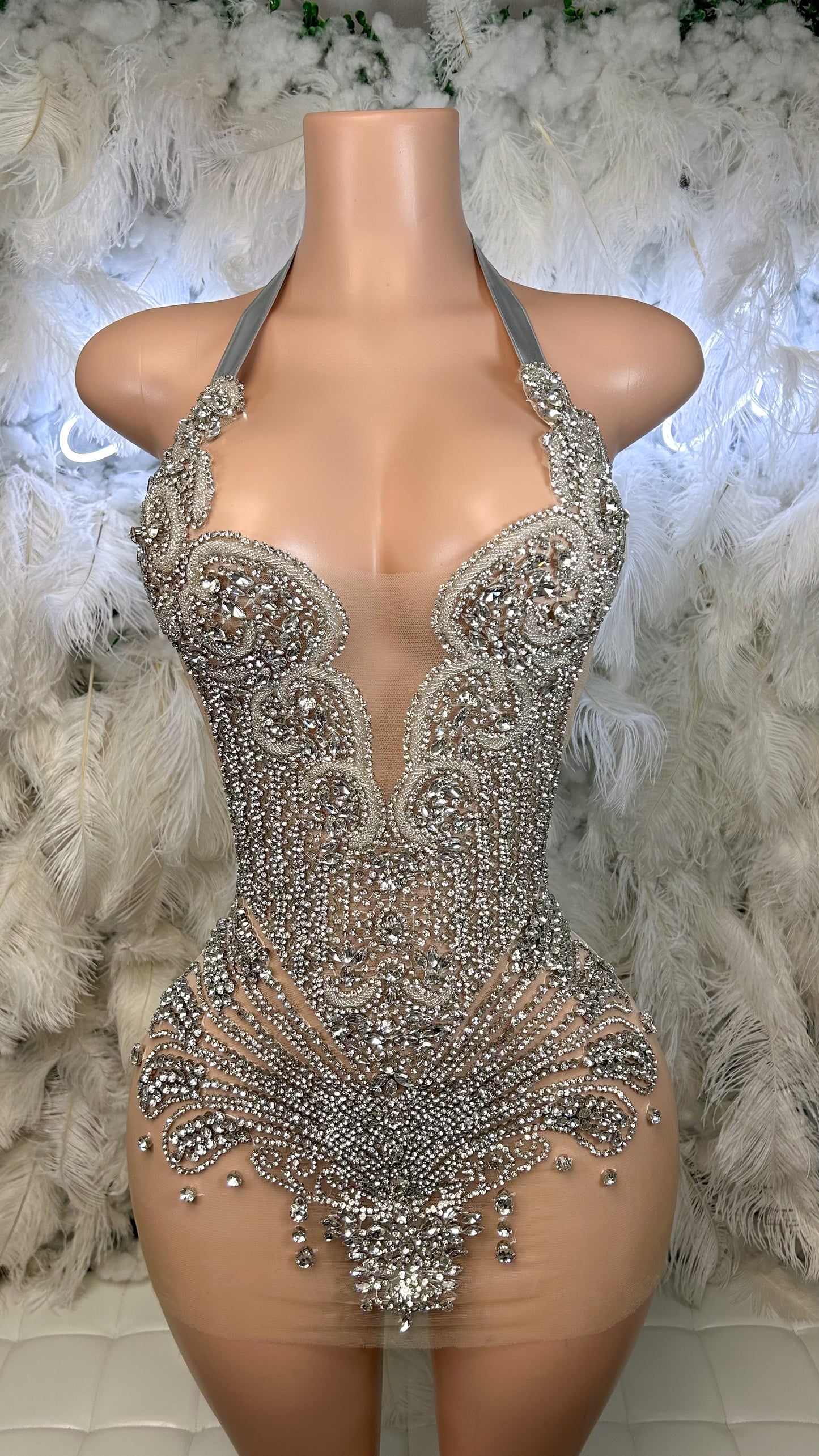 Preorder only Queen In The Deck Luxury Rhinestone Mini Dress