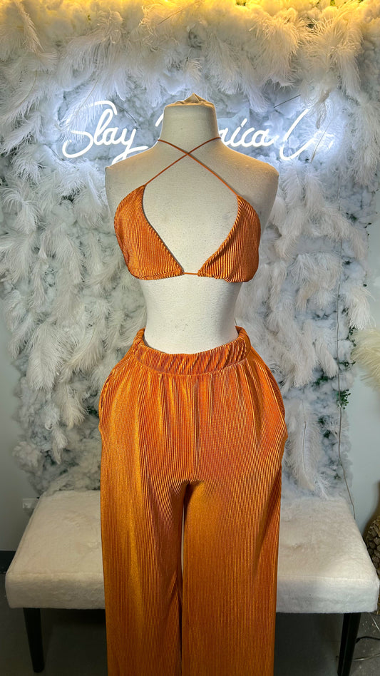 Summer Sunset Ribbed Pants Set